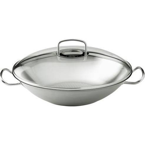 Pánev WOK nerezová – s poklicí, O 35 cm – Original profi collection®